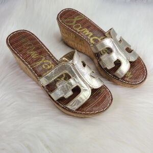 Sam Edelman Gold Wedge Sandals